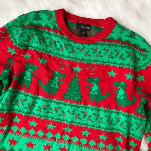 •SOLD• Alex Stevens Dinosaur Christmas Sweater - Picture 4 of 8